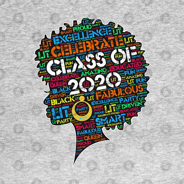 Class of 2020 Black Woman Afro Words by blackartmattersshop